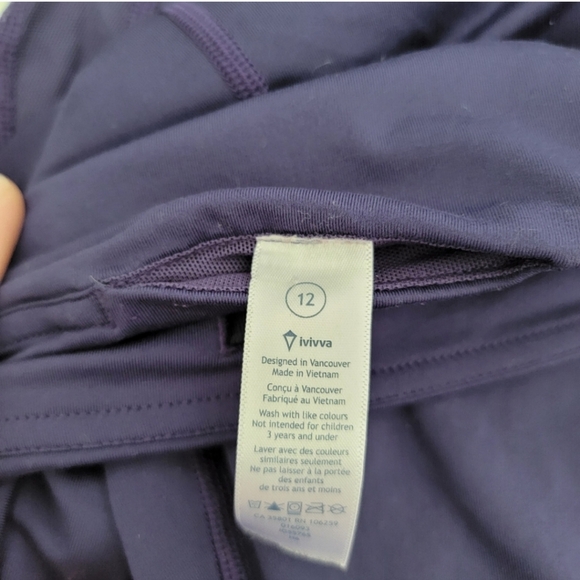 Lululemon kids ivivva girls purple leggings size 12 - Picture 4 of 4